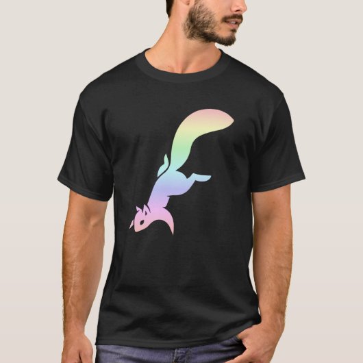 Pastel Rainbow Squirrel Silhouette T-Shirt (Vorderseite)