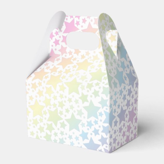 Pastel Rainbow Star Kinderdusche Geschenkschachtel (Rückseite)