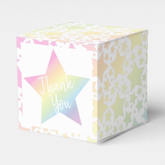 Pastel Rainbow Star Kinderdusche Geschenkschachtel (Vorderseite)