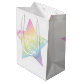 Pastel Rainbow Star Kinderdusche Mittlere Geschenktüte