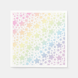 Pastel Rainbow Star Kinderdusche Serviette