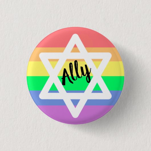 Pastel Rainbow Star von David | LGBTQ allein Button (Vorderseite)