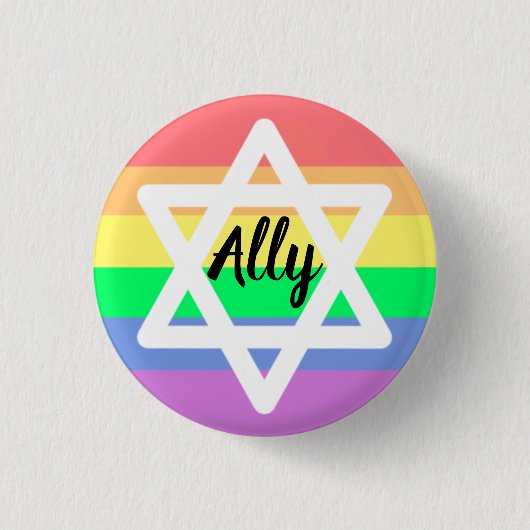 Pastel Rainbow Star von David | LGBTQ allein Button (Vorderseite)
