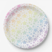 Pastel Rainbow Stars Kinderdusche einfach modern Pappteller (Vorderseite)