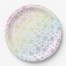 Pastel Rainbow Stars Kinderdusche einfach modern