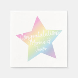 Pastel Rainbow Stars Kinderdusche einfach modern Serviette