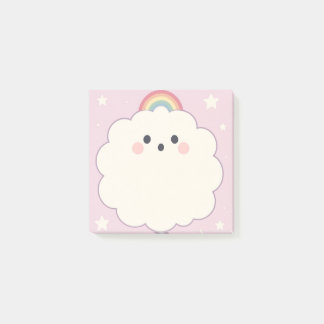 Pastel Rainbow Sticky Notes with Clouds Post It Post-it Klebezettel