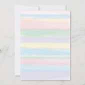 Pastel Rainbow Streifen Babydusche Einladung (Rückseite)