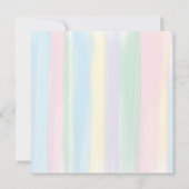 Pastel Rainbow Streifen Kinderdusche Einladung (Rückseite)