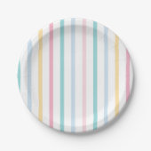 Pastel Rainbow Strip Pappteller (Vorderseite)