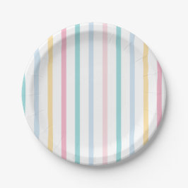 Pastel Rainbow Strip Pappteller