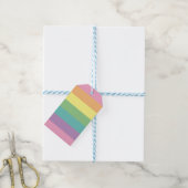 Pastel Rainbow Stripe Gift Tags Geschenkanhänger (Mit Garn)