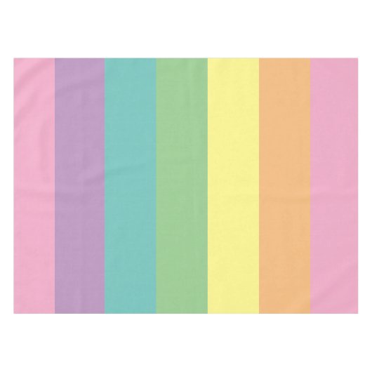Pastel Rainbow Stripe Tablecloth Tischdecke (Vorderseite (Horizontal))
