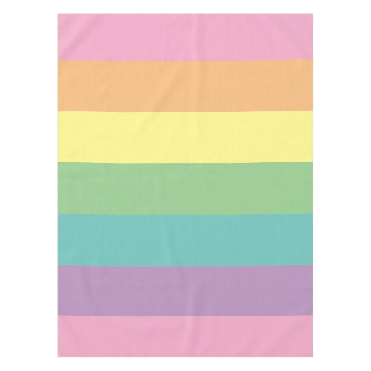 Pastel Rainbow Stripe Tablecloth Tischdecke (Vorderseite)