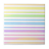 Pastel Rainbow Stripes Abstrakte Weichzeichnung Ar Fliese (Vorderseite)