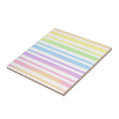 Pastel Rainbow Stripes Abstrakte Weichzeichnung Ar Fliese (Seite)