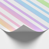 Pastel Rainbow Stripes Abstrakte Weichzeichnung Ar Geschenkpapier (Ecke)