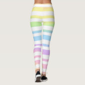 Pastel Rainbow Stripes Abstrakte Weichzeichnung Ar Leggings (Rückseite)