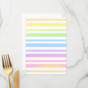 Pastel Rainbow Stripes Abstrakte Weichzeichnung Ar Menükarte