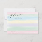 Pastel Rainbow Stripes Advice Card Kinderdusche Einladung (Vorderseite)