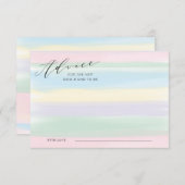 Pastel Rainbow Stripes Advice Card Kinderdusche Einladung (Vorne/Hinten)