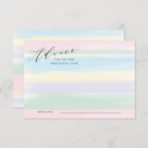 Pastel Rainbow Stripes Advice Card Kinderdusche Einladung