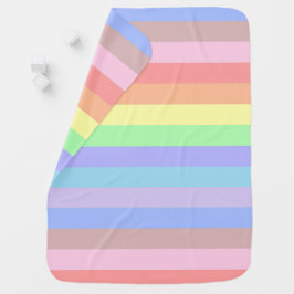 Pastel Rainbow Stripes Babydecke