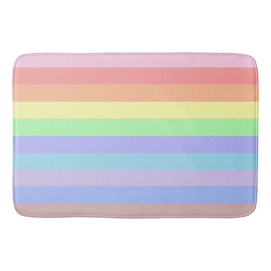 Pastel Rainbow Stripes Badematte (Vorderseite)