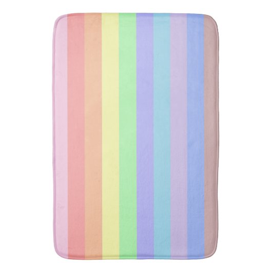 Pastel Rainbow Stripes Badematte (Vorderseite Vertikal)