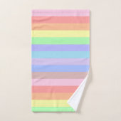 Pastel Rainbow Stripes Badhandtuch Set (Handtuch)