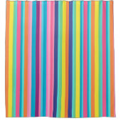 Pastel Rainbow Stripes Duschvorhang (Vorderseite)