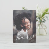 Pastel Rainbow Stripes Foto Vielen Dank Dankeskarte (Stehend Vorderseite)