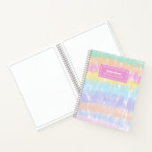Pastel Rainbow Stripes Krawatte Dye Name Sketch Ku Notizblock (Innenseite)