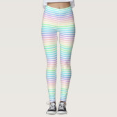 Pastel Rainbow Stripes Leggings (Vorderseite)