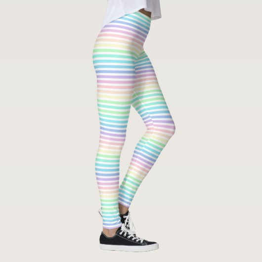 Pastel Rainbow Stripes Leggings (Rechts)