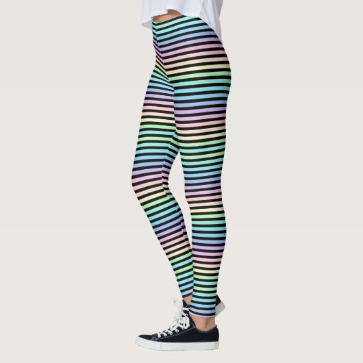 Pastel Rainbow Stripes Leggings (Links)