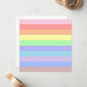 Pastel Rainbow Stripes Mitteilungskarte (Vorderseite/Rückseite Beispiel)