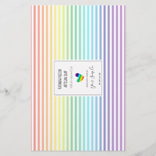 Pastel Rainbow Stripes Muster Artisan Soap Wraps (Vorderseite)
