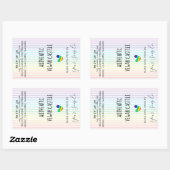 Pastel Rainbow Stripes Muster und Heftseife Rechteckiger Aufkleber (Blatt)