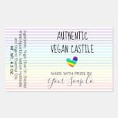 Pastel Rainbow Stripes Muster und Heftseife Rechteckiger Aufkleber (Vorderseite)