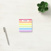 Pastel Rainbow Stripes Name | Personalisieren Post-it Klebezettel (Büro)