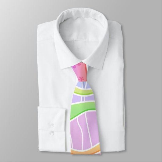 PASTEL RAINBOW STRIPES NECK TIE KRAWATTE (Gebunden)