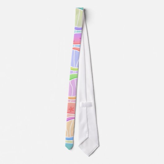 PASTEL RAINBOW STRIPES NECK TIE KRAWATTE (Rückseite)