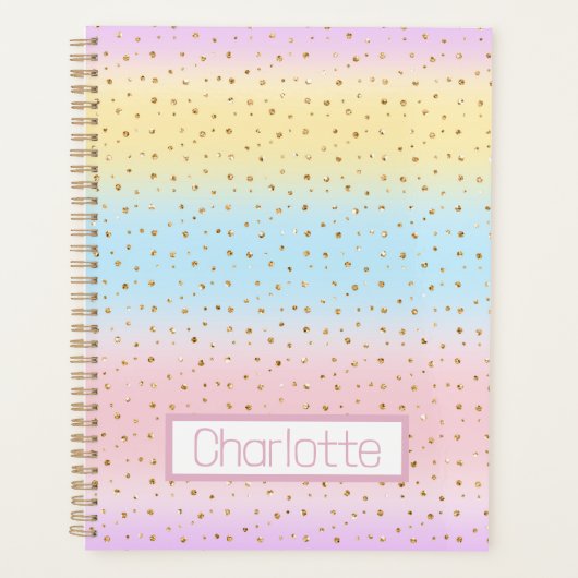 Pastel Rainbow Stripes Planer (Vorderseite)