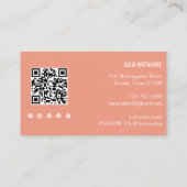 Pastel Rainbow Stripes QR Code Social Media Chic Visitenkarte (Rückseite)