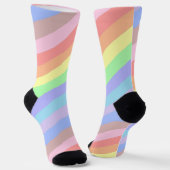 Pastel Rainbow Stripes Socken (Gewinkelt)