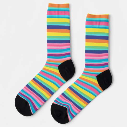 Pastel Rainbow Stripes Socken (Linkes Detail)