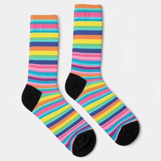 Pastel Rainbow Stripes Socken (Rechts)