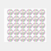 Pastel Rainbow Stripes Unicorn Etiketten (Blatt)