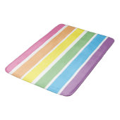 Pastel Rainbow Striping Bath Mat Badematte (Schrägansicht)